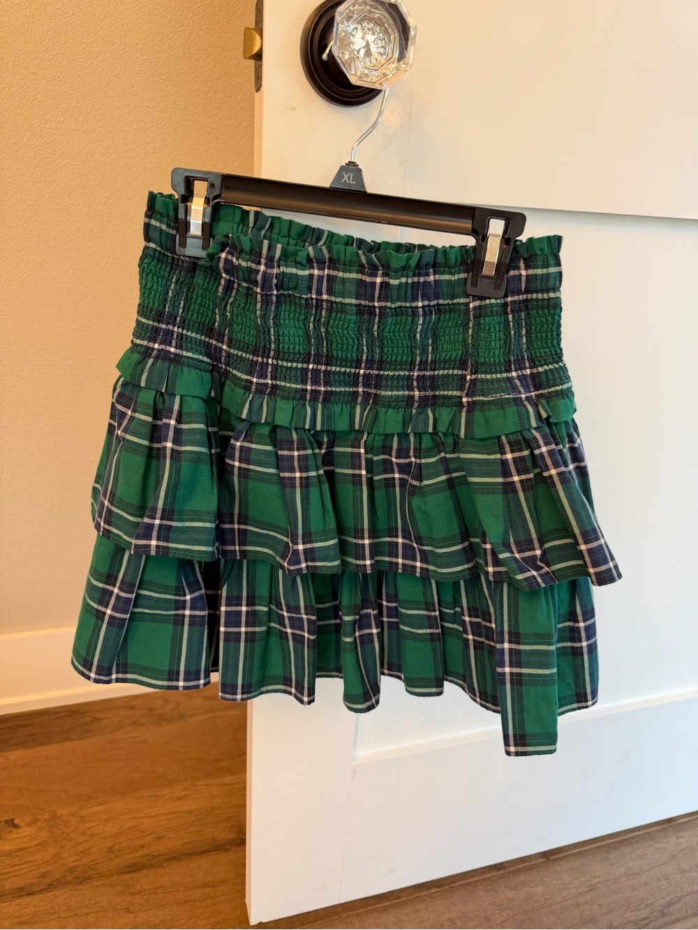 Janie and Jack Green Plaid Ruffle Mini Skirt